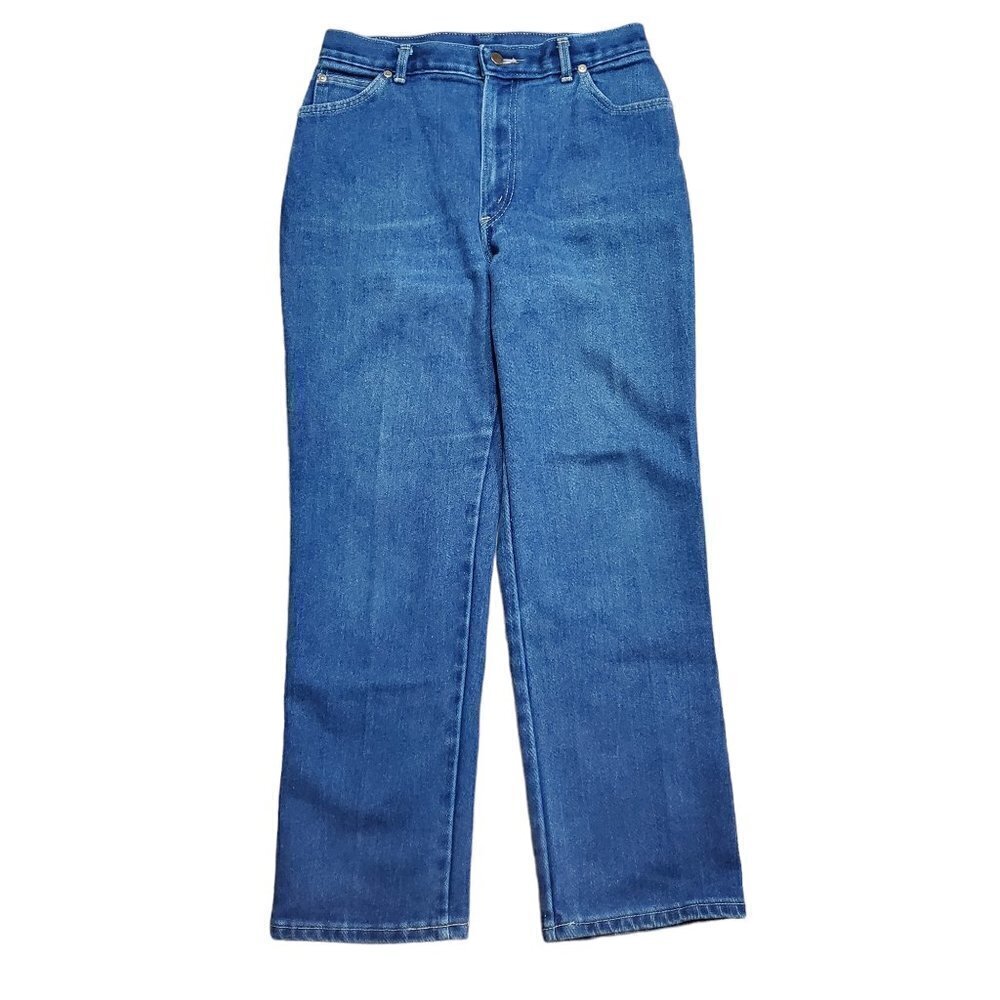 Chic 80s Jeans Women Blue Straight Denim Size 16‎ Short Length Measures 30x27